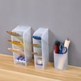 thumbnail image 2 of Oblique Pen Holder Plastic Storage Box Transparent Multi-grid Pen Holder Storage Creative Cosmetic Pen Holder Desktop Children Four-grid, 2 of 6