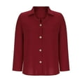 thumbnail image 5 of HongQid Women's Button Down Shirts Dress Shirts Work Blouses Casual V Neck Tops, 5 of 6