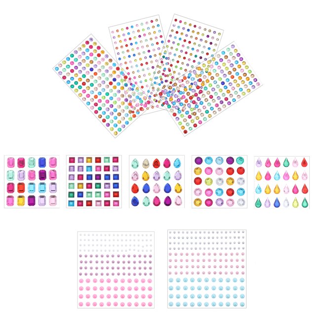 MasteelfCA 11 Sheets DIY Rhinestone Stickers Rhinestone Decals Acrylic Sticker for Kid