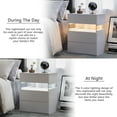 thumbnail image 5 of DUOSONG Led Nightstands 3 Drawer Dresser For Bedroom End Table With Acrylic Board Led Bedside Tables For Bedroom Living Room Bedside Furniture (White) White Engineered Wood Bedroom Nightstands, 5 of 9