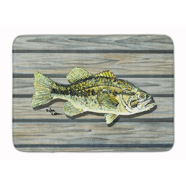 Carolines Treasures 8493-RUG Fish Bass Small Mouth Machine Washable Memory Foam Mat