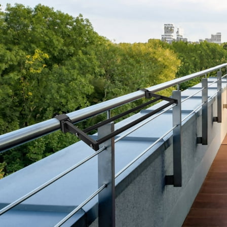 ADDHAT Foldable Clothes Drying Rack 1Set Collapsible Clothing Rack Retractable Wall Mounted Iron Black