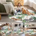 thumbnail image 6 of Round Area Rug 4ft,Summer Giraffe Tiger Zebra Palm Leaf Washable Carpet Non-Slip Runner Accent Rugs Indoor Floor Mat for Bedroom Living Room Decor,Tropical Plant, 6 of 9