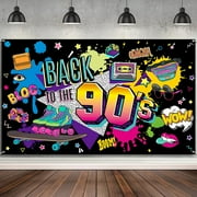 Back to The 90s Backdrop for Party Decorations 90s Retro Hanging Banner Background for Photography Hip Hop Graffiti Wall Decor Photo Back Props for 90s Themed Birthday Party