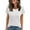 White, variant on Women's Plus Size Tops Short Sleeve Shirts Solid Color Round Neck Lace Patchwork Striped Tunic Causal Tee Blouses