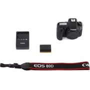 Canon EOS 80D DSLR Camera (International Model) - Starter Bundle with 64GB Memory Card, Padded Case, and Cleaning Kit(International Model)