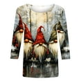 thumbnail image 4 of LbsKUS Clearance,Women's Christmas Tees Funny Gifts 3/4 Sleeve Pullover Tops Ladies Clothes Snowflake Snowman Graphic Tee Shirts Trendy Baggy Crewneck Tshirt(Multicolor,XXL), 4 of 5
