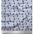 thumbnail image 1 of Soimoi Blue Rayon Fabric Maze & Rose Floral Print Fabric by Yard 56 Inch Wide, 1 of 3