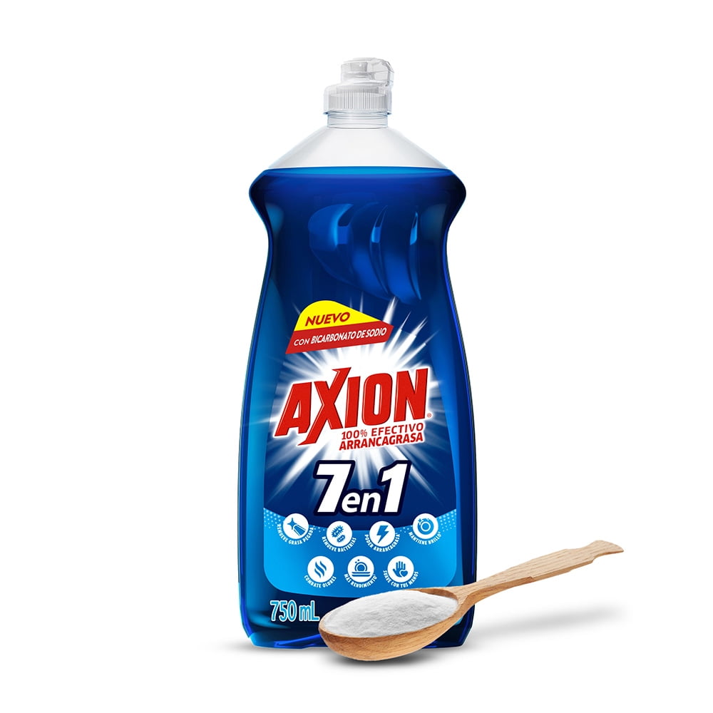 Lavatrastes Líquido Axion Blue 7 en 1 con Bicarbonato de Sodio 750 ml
