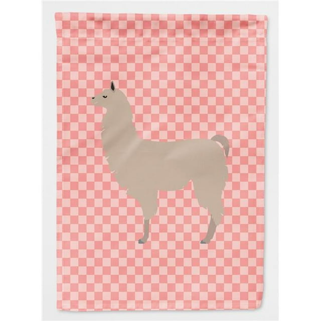 Carolines Treasures BB7916GF Llama Pink Check Garden Flag