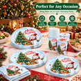 thumbnail image 4 of Krocisen Christmas Paper Plates Disponible Snowman Christmas Tree Party Plates for 25 Guests, Xmas Party Supplies with Napkins, Cups for Winter Holiday Decoration, 4 of 5