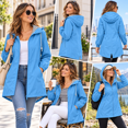thumbnail image 5 of Women's Long Hooded Raincoat - Lightweight Zip Waterproof Rain Jackets - Outdoor Travel Hiking Jackets with Pockets, 5 of 8