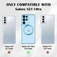 thumbnail image 5 of Magnetic Case for Samsung Galaxy S21 Ultra 5G MagSafe, Girls Women Cute Love Heart Pattern Plating Edge Silicone Shockproof Protective Bumper Cover for Samsung Galaxy S21 Ultra-Blue, 5 of 14