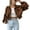 Brown, variant on Women's Long Sleeve Crop Jacket Soft JacketsTravel Corduroy Fashion Button Drop Shoulder Outerwear Brown Large