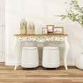 thumbnail image 5 of Furniliving Storage Ottoman with Wheels, Upholstered Swivel Faux Terry Fabric Vanity Stool, Small Foot Stools Ottoman, Round Coffee Table for Living Room, Bedroom, Beige, 5 of 10