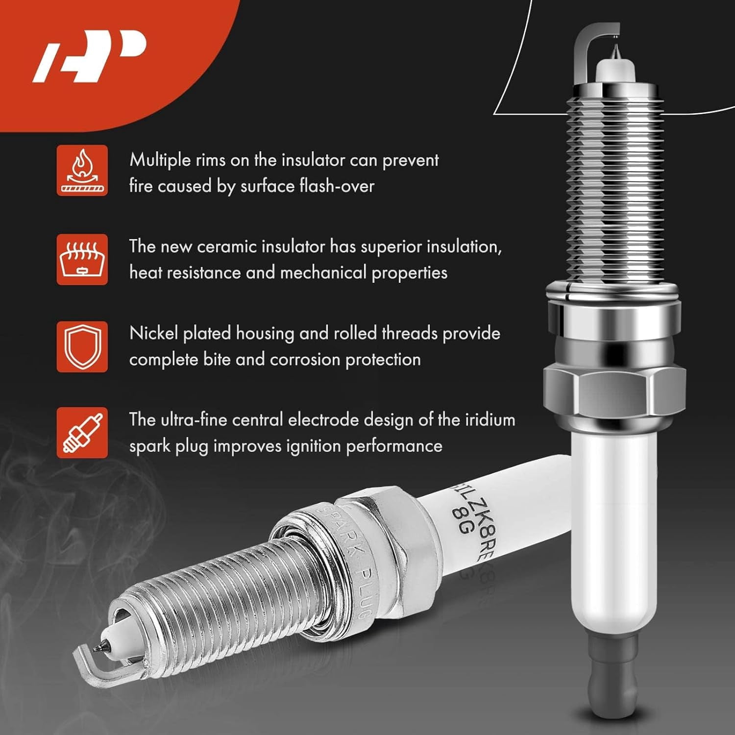 A-Premium Set of 4 Ignition Coil Pack and Iridium Spark Plugs Compatible with Hyundai Veloster 2014-2015 & Kia Forte Koup 2014-2015, Forte5 2014-2015, 1.6L, Replace# NGK93655