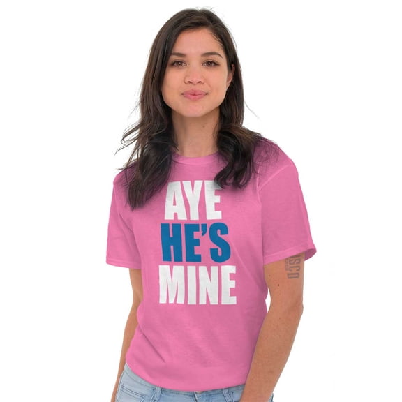 Aye He's Mine Boyfriend Girlfriend Women's Plus Size Graphic Tee Brisco Brands 2X