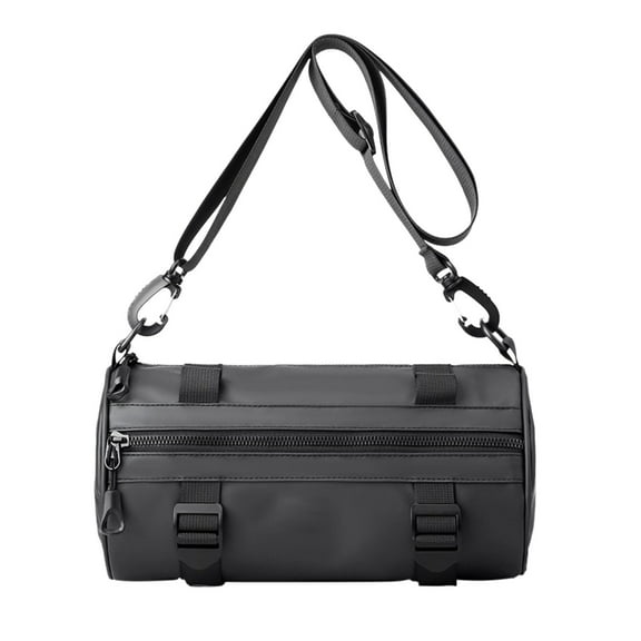 Stylish Waterproof Crossbody Bag for Men - Lightweight Cylindrical Shoulder Bag with Multiple Compartments for Travel and Daily Use