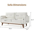 thumbnail image 2 of 64" Loveseat Sofa, Mid Century Modern Couch Comfy Love Seat Couches for Living Room, 2 Seater Deep Seat Couch Linen Upholstered Couch for Bedroom Office Small Space, 2 of 8