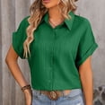 thumbnail image 2 of Women Fashion Solid Off Shoulder Loose Short Sleeve Casual Shirt, 2 of 2