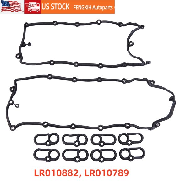 FENGXIH Engine Valve Cover Gasket Set Compatible for LandRover LR4/ Discovery 4 5.0L V8 Replaces LR010882 LR010789