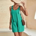 thumbnail image 3 of Hvyesh Plus Size Rompers for Women Casual Loose Fit Short Overalls Adjustable Shoulder Straps Shorts Overall with Pockets, 3 of 7