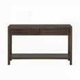 thumbnail image 2 of Console Table with Ash Veneer & Fir Wood Legs, Offering 2 Drawers & Open Storage Shelf, 2 of 11