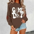 thumbnail image 4 of Womens Football Long Sleeve Sweatshirt Graphic Printed Pullover Shirt Crew Neck Comfy 2025 Fall Winter Fashion Tops, 4 of 5