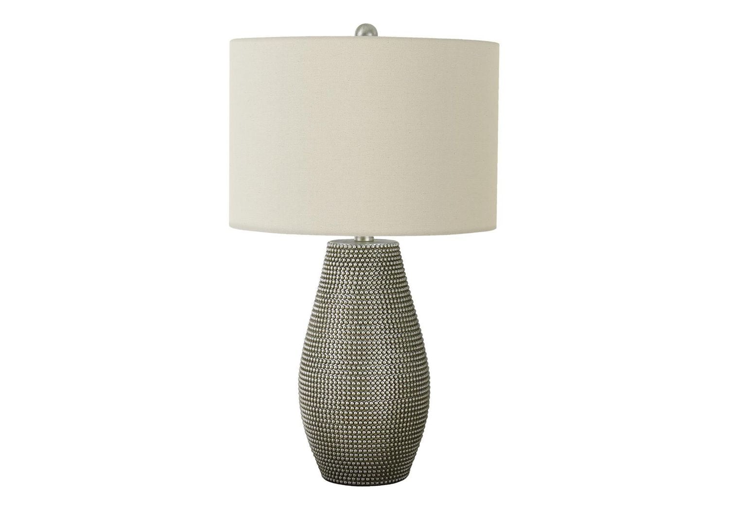 Monarch Specialties Lighting, 24"h, Table Lamp, Grey Resin, Ivory / Cream Shade, Contemporary