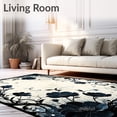 thumbnail image 2 of ODIKA 2'x3' Machine Washable Non-Slip Area Rug, Unique Whimsigoth Floral Non Slip Pile High Traffic Rug, Gray, 83800, 2 of 7
