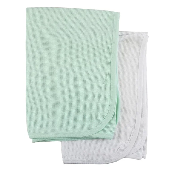 White And Mint Thermal Blankets