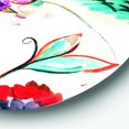 thumbnail image 2 of Designart 'fleurs de Ferme Abstraites Violettes et Rouges' Art Mural en Métal Cercle, 2 of 3