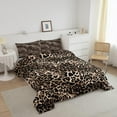 thumbnail image 2 of Leopard Comforter Set King Size Brown Bedding Set Teens Room Decor,Animal Cheetah Quilt Set Modern Luxury Soft Breathable Duvet Insert, 2 of 6