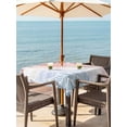 thumbnail image 3 of Outdoor Tablecloths with Umbrella Hole & Zipper, Ombre Orange Blue 54x54 Inch Square Tablecloths, Summer Coastal Ocean Sea Beach Wave Waterproof Table Cloth, Patio/Pool/Picnic Table Covers, 3 of 8