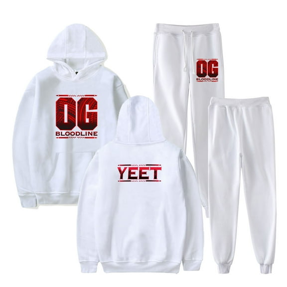 Jey Uso Yeet Bloodline Logo Merch Hoodies Jogger Pants Set Cosplay Unisex Fashion HipHop Streetwear Sweatshirts