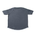 thumbnail image 3 of Men Solid Slub Cotton Pleated Short Sleeve Slim Fit T Shirt, 3 of 5