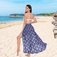 thumbnail image 5 of Women Sarong Wraps Ethnic Flower Pattern Swimsuit Beach Pareo Bikini Coverups Skirt M, 5 of 7