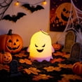 thumbnail image 4 of Halloween Ghost Lantern Flameless Candle - Safe Atmospheric Decor for Home Halloween Decor,White #5, 4 of 6
