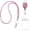 Pink, variant on Retractable ID Badge Holder with Bling Neck Strap Lanyard, Bling Badge Reel with Clear Card Holder for Office Worker Teacher Doctor (Colored)