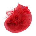 thumbnail image 4 of CAIXIA Fascinators Hats for Women Tea Party Hat Feather Mesh Headband Vintage Lace Cocktail Headwear Veil Hair Clip Church, 4 of 4