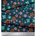thumbnail image 2 of Soimoi Blue Moss Georgette Fabric Artistic Floral Print Fabric by Yard 42 Inch Wide, 2 of 3