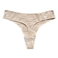 thumbnail image 3 of Noric Women's Cotton Ribbed Thong Panties Low Rise Stretchy Soft Breathable Daily Underwear, 3 of 6