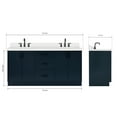 thumbnail image 3 of Ariel Kelly 73 Inch Double Rectangle Sink Bathroom Vanity With Pure White Quartz Countertop 1.5 Inch Edge In Midnight Blue, 3 of 12