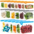 thumbnail image 1 of Sacs de Rangement Réutilisables Compatibles Lave-Vaisselle - Sacs à Sandwich Réutilisables en PEVA Sans BPA - Sacs de Congélation Gallon Étanches, Sacs de Rangement Alimentaires en Silicone (20, 1 of 7