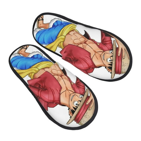 

Monkey D Luffy Mens Clog Furry Slippers Indoor House Shoes