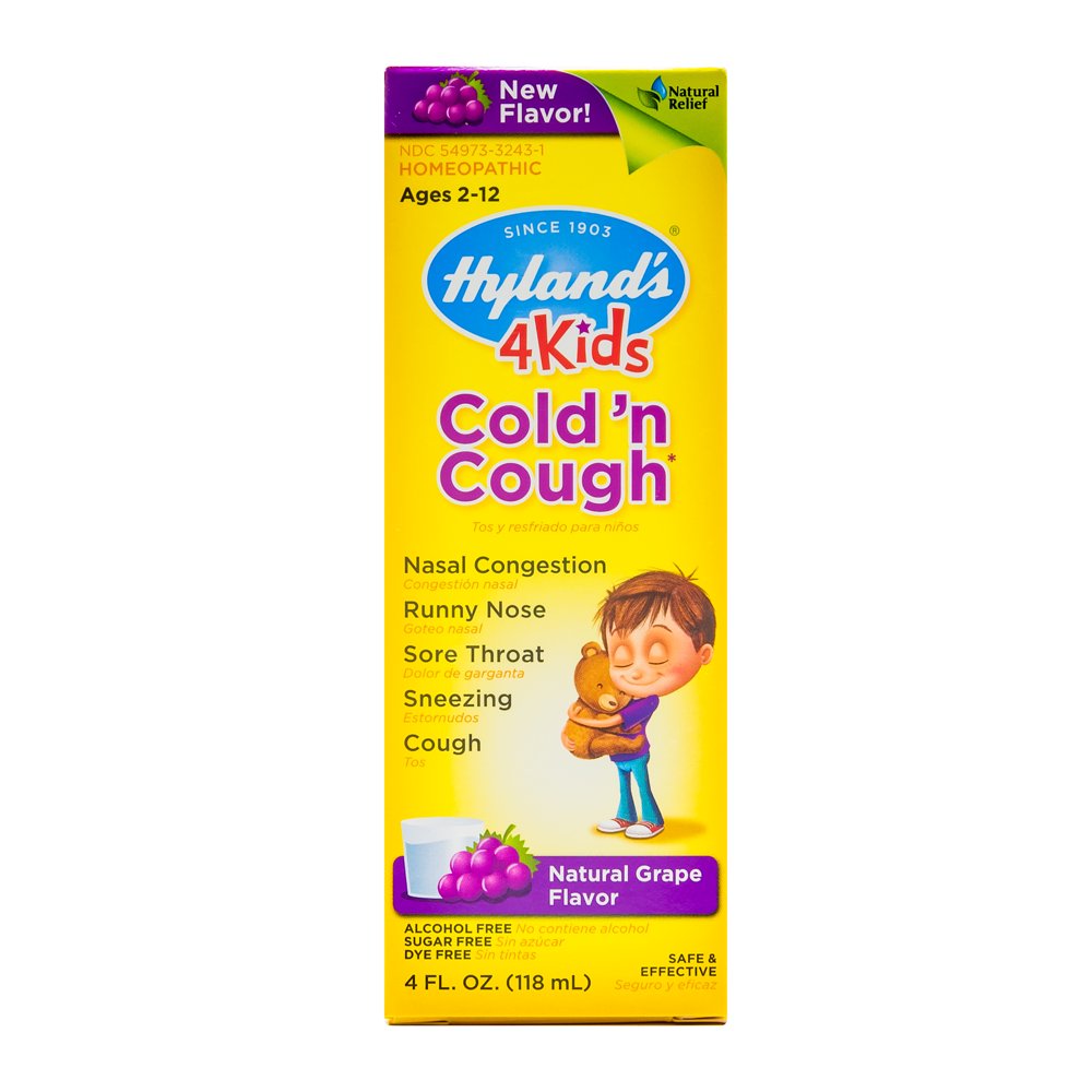 Hyland's 4 Kids Cold 'n CoughGrape Flavored Relief Liquid, Natural