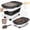 Black, variant on Flantor Dog Food Container 20 lbs, Collapsible Pet Food Storage Container with Rolling Wheels & Airtight