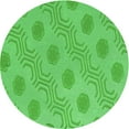 thumbnail image 1 of Ahgly Company Machine Washable Indoor Round Transitional Neon Green Area Rugs, 7' Round, 1 of 7