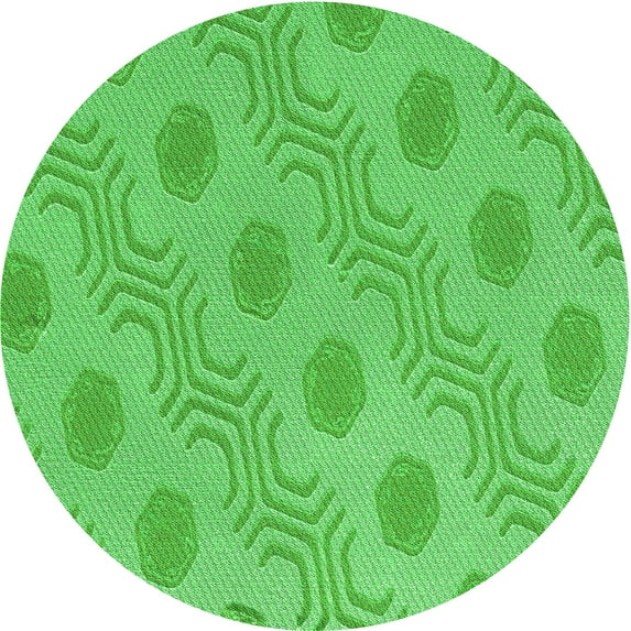 Ahgly Company Indoor Square Patterned Neon Green Area Rugs, 3' Square