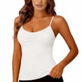 thumbnail image 6 of LIZUOJUN Under $8 Tank Tops for Women Built-in Bra Racerback Slim-Fit Camisole Plus Size Sleeveless Casual Shirts Trendy Workout Tops For Athletic Running Gym Yoga, White, Camisole, XXXL, 6 of 9